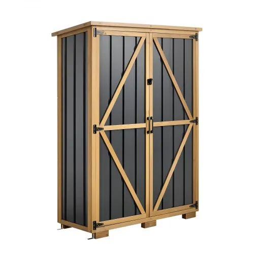 Heavy-duty steel tool storage cabinet — lockable outdoor workshop organization